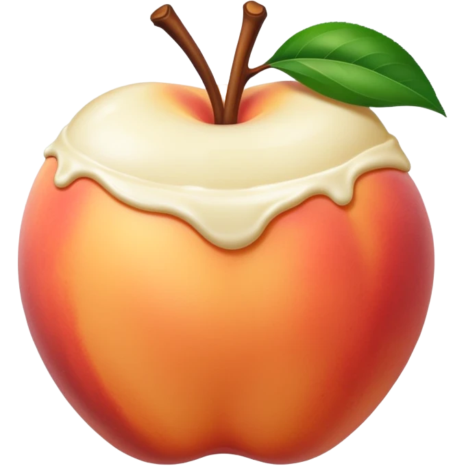 White chocolate dipped peach emoji