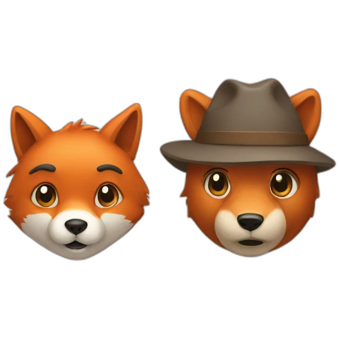 fox and bear emoji