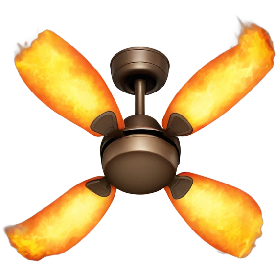 Burning ceiling fan emoji