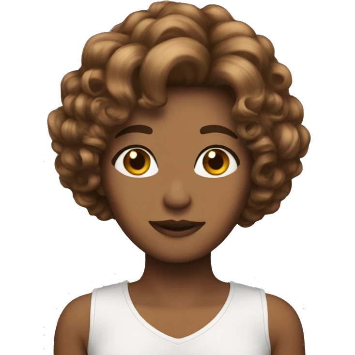 brown HAIR wig emoji