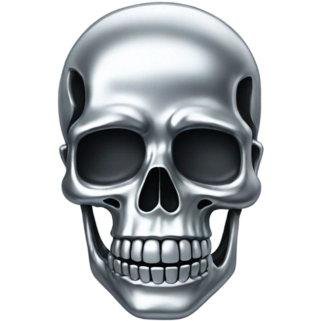 skeleton made out of chrome emoji