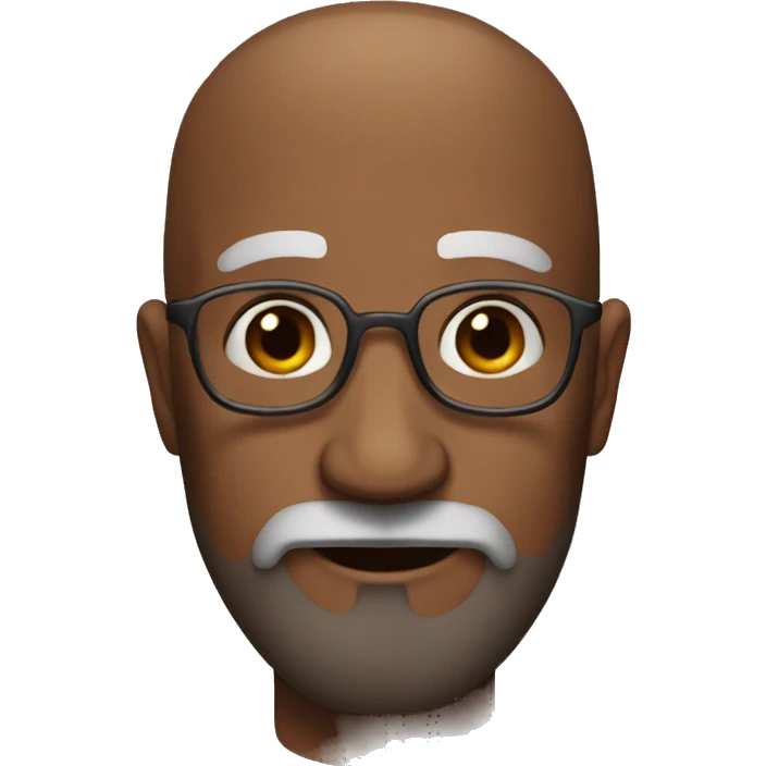 Bald old man, brown skin with huge beard emoji
