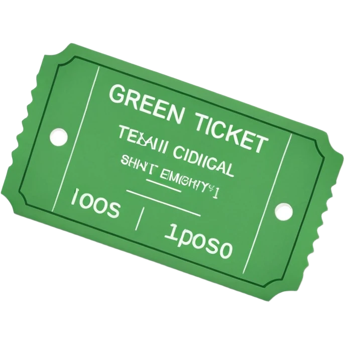 green ticket emoji