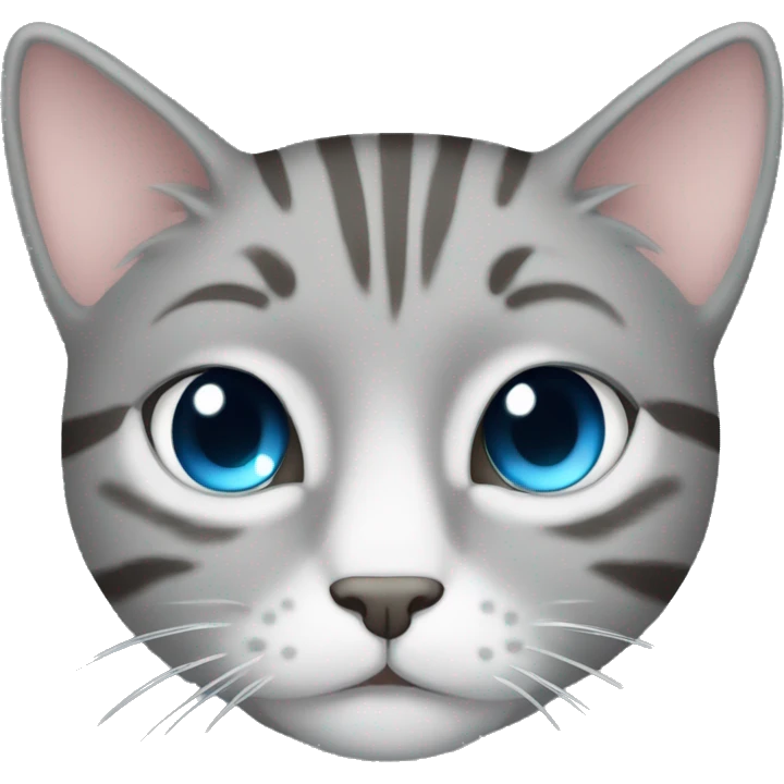 Grey tabby cat with sparkling eyes emoji