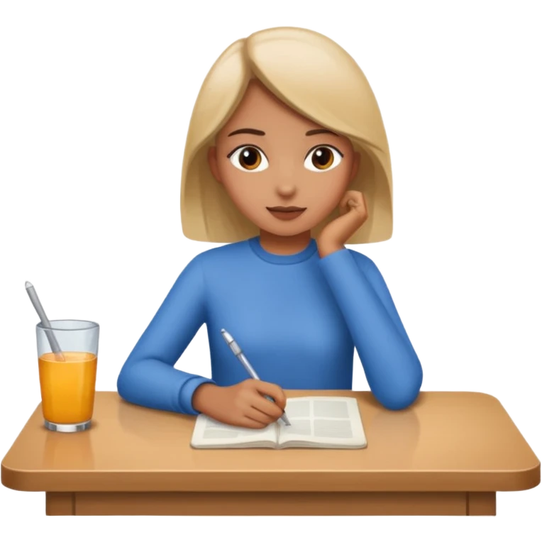 girl disscussion around a table emoji