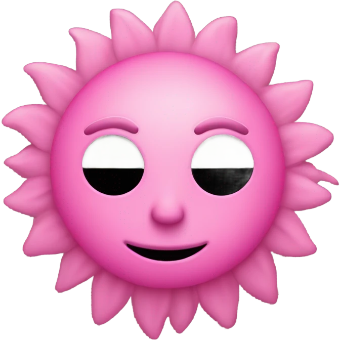 pink sun with human face emoji