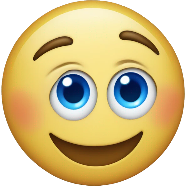 Smilinh face with blue heart shaped eyes emoji
