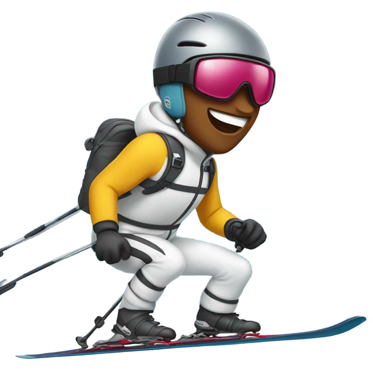 American person skiing on slopes emoji