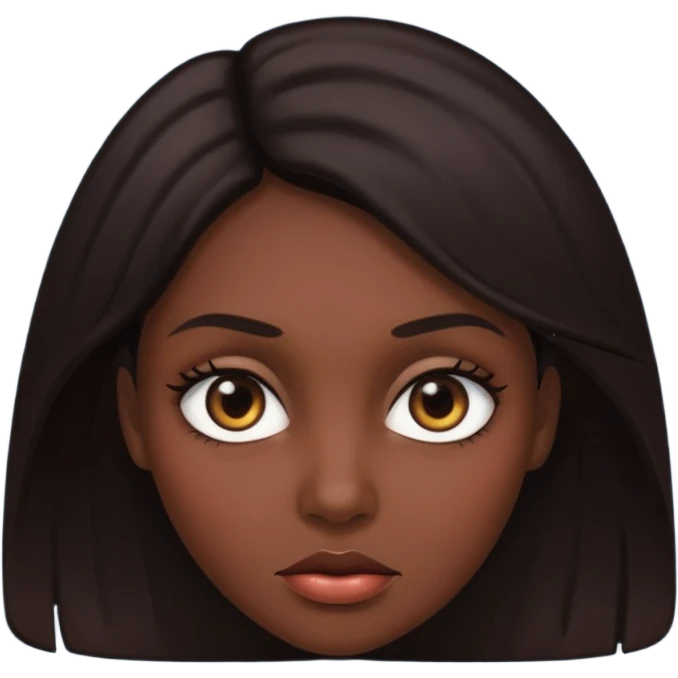 dark hair Woman face emoji