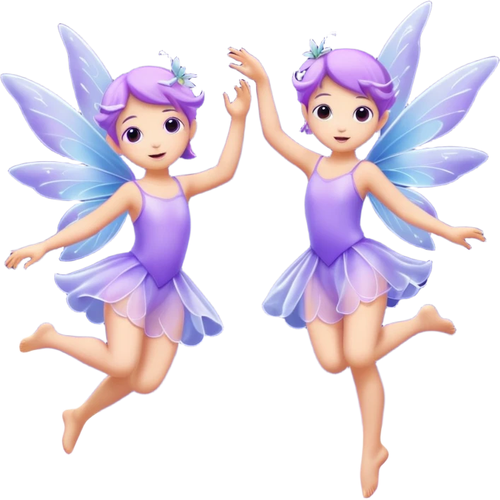 little purple fairies are dancing in the sky emoji
