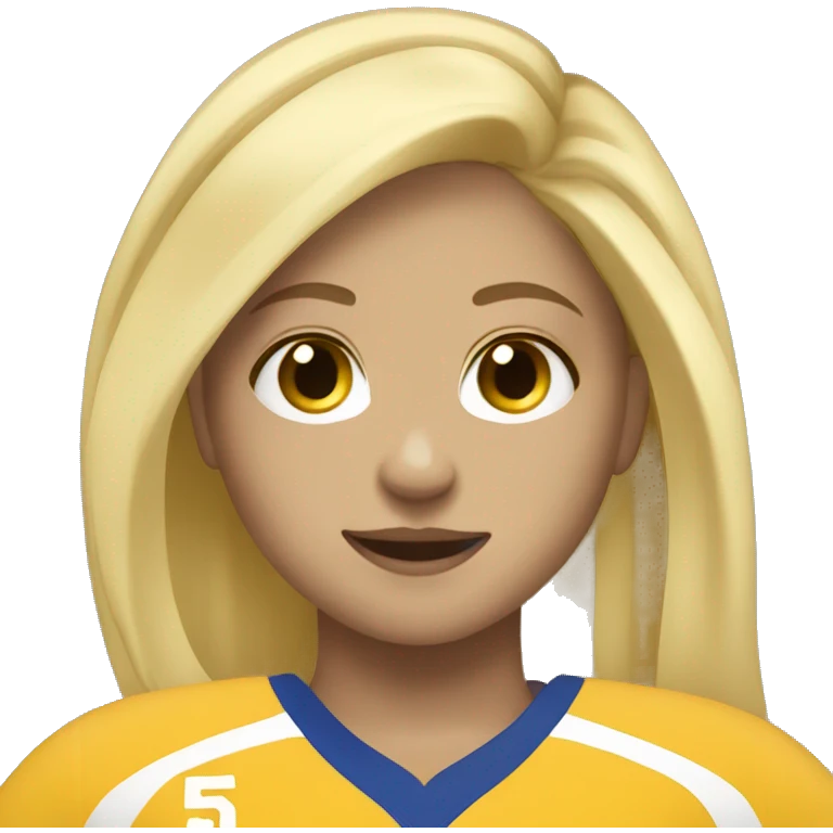 Volleyball player, number five , girl, blonde long hair  emoji