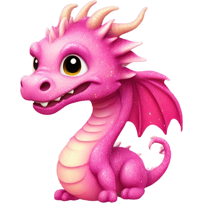 Pink ombre dragon with glitter emoji
