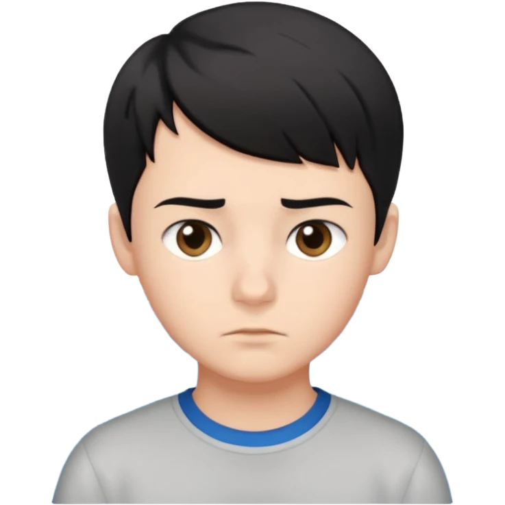 boy with short black hair, ocean, air, perfectionist emoji
