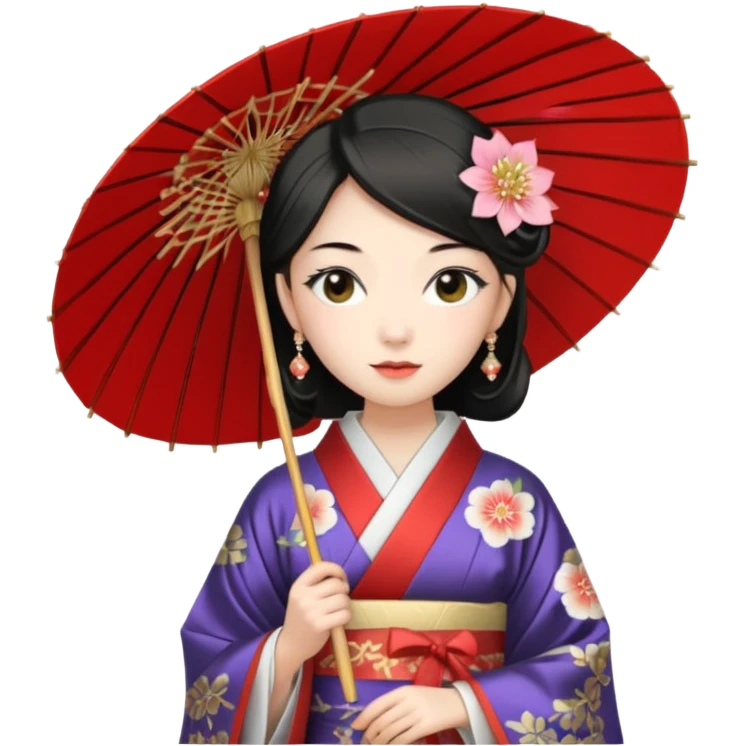 Japanese Princess  with paper umbrella emoji