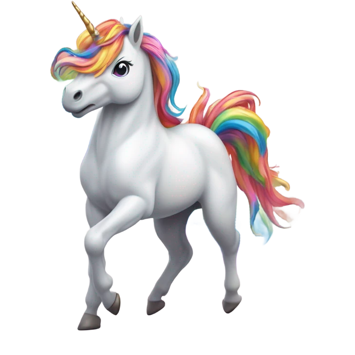 Unicorn farting rainbows emoji