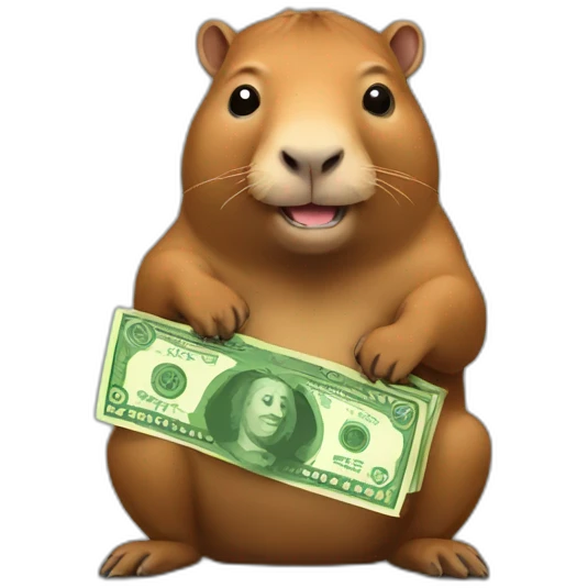 Capibara with money emoji