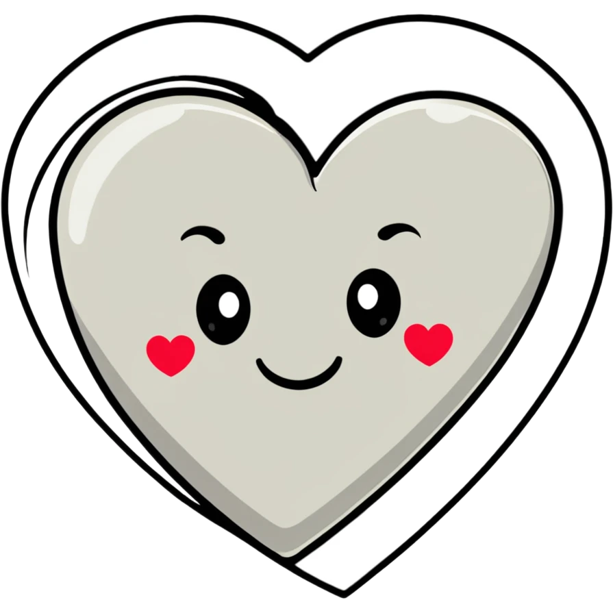 cartoon sticker of a heart with a smiling face emoji