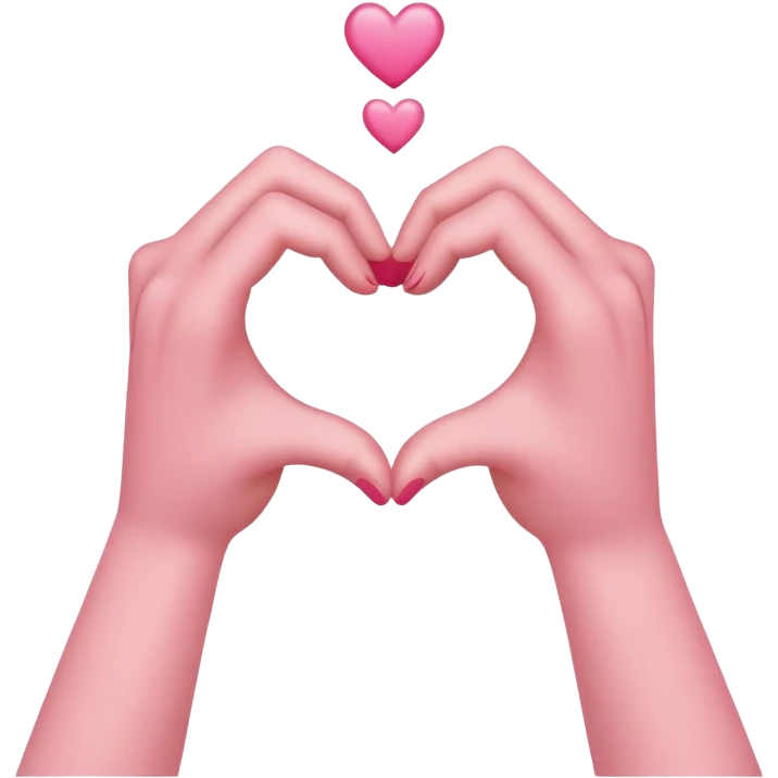 two hands making a heart but in pink  emoji