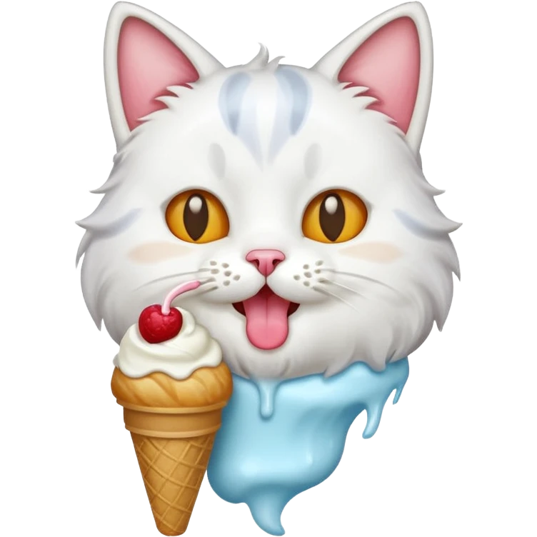 Cat with a ice cream emoji