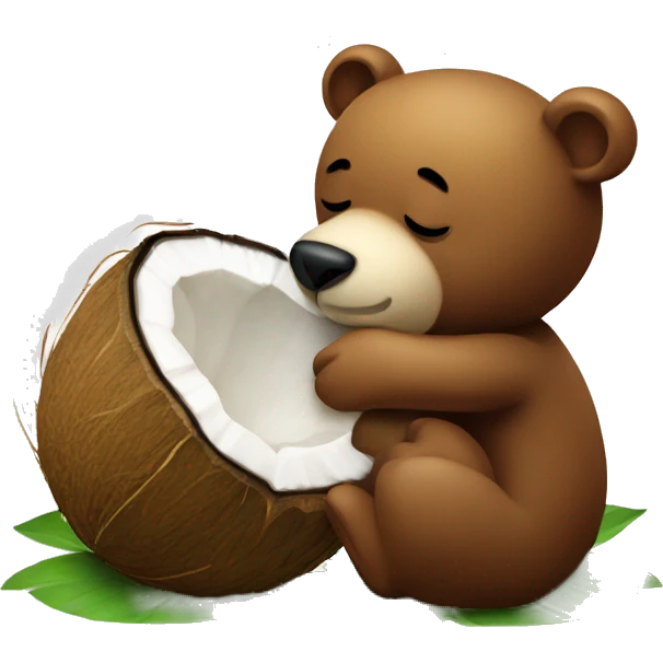 Bear kissing coconut  emoji