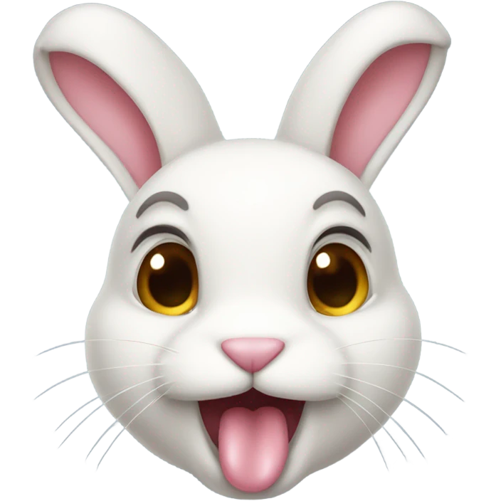 cute bunny sticking tongue out emoji