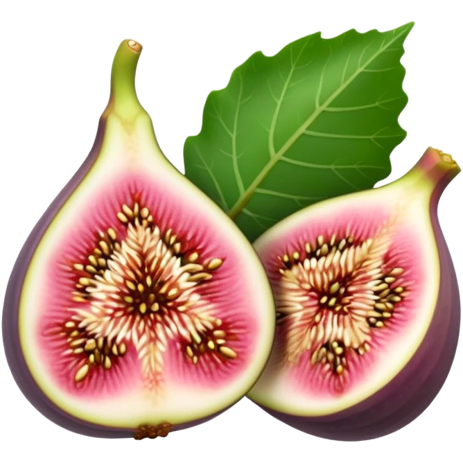 Please create a emoji of a cross-section of a fig with a small leaf emoji