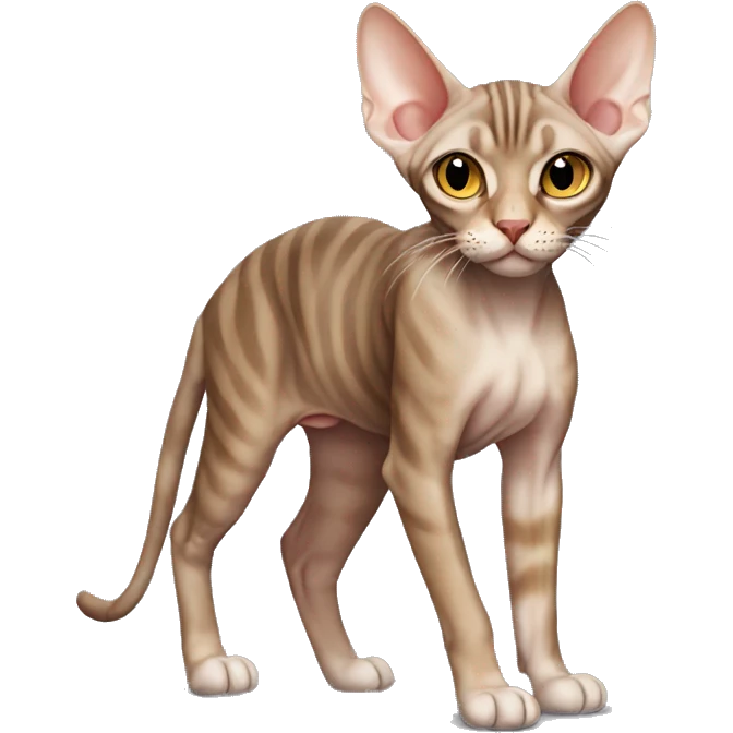 Brown tabby -Sphynx cat,half body emoji