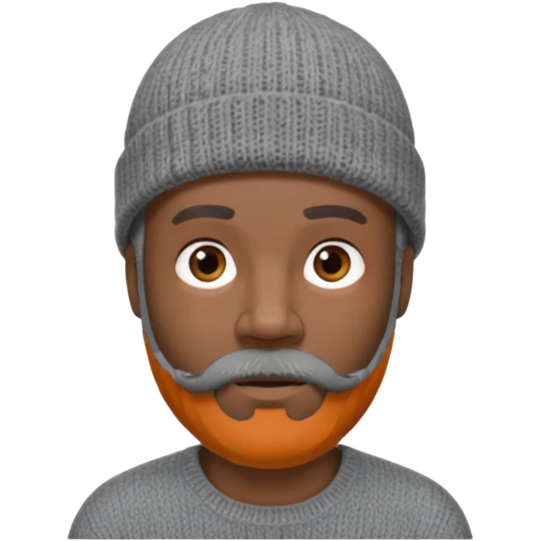 Middle-aged black male, gray goatee beard, wearing a gray knit beanie emoji