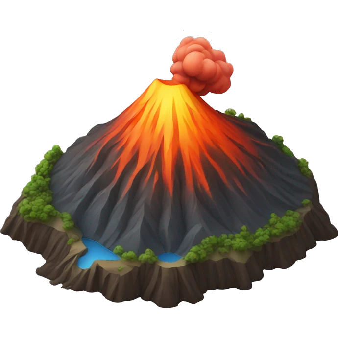 calm volcano, relief emoji