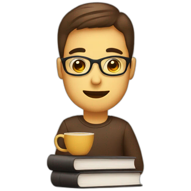 Coffee with books emoji