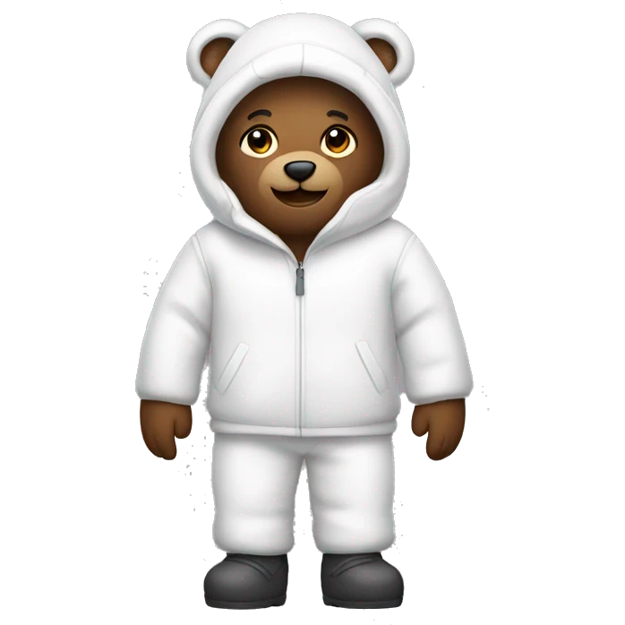 Winter teddy with white outfit emoji