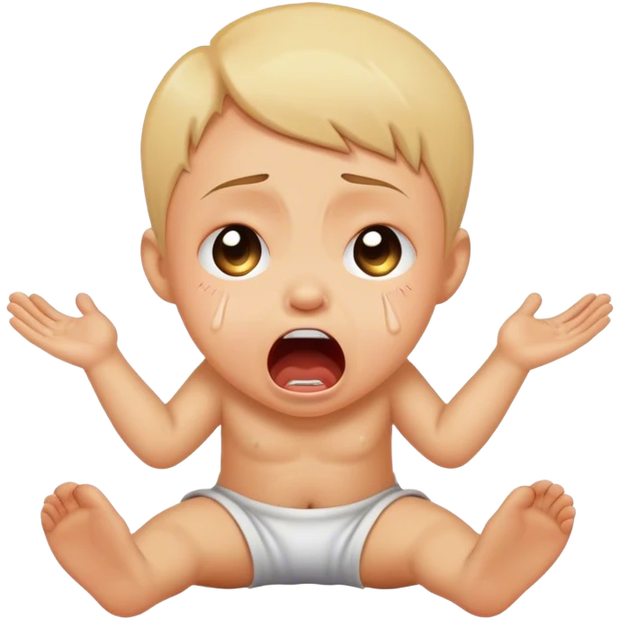 Kid crying and screaming on the floor emoji