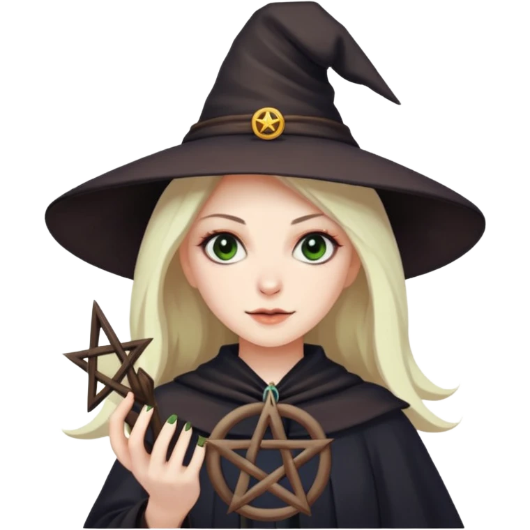 Pentagram and witch emoji