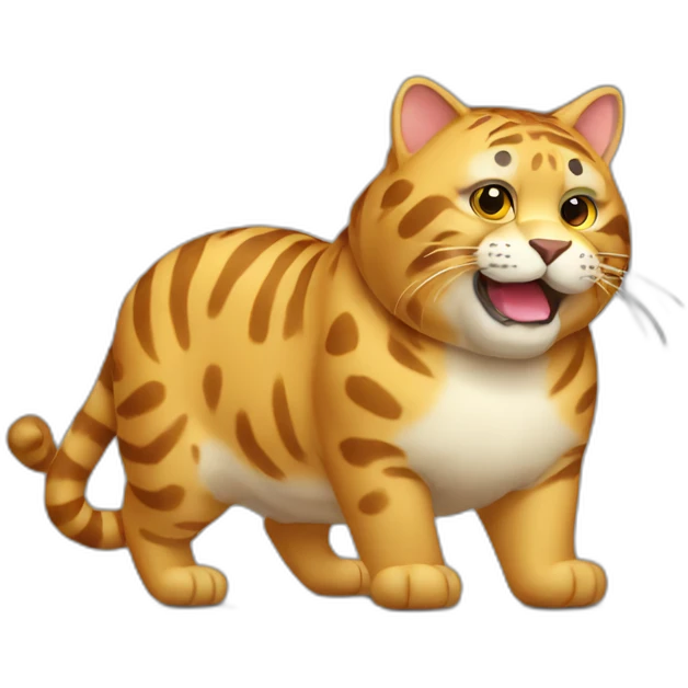 Big Cat black fat emoji