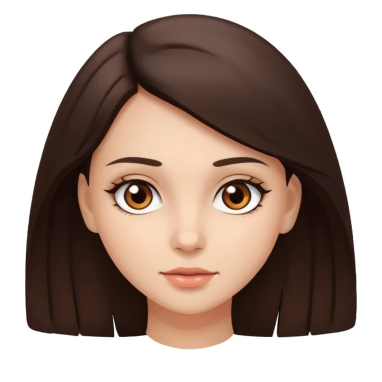 beautiful brunette girl with brown eyes  emoji