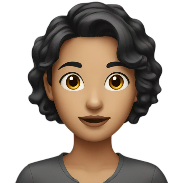 young woman with a short black hair emoji