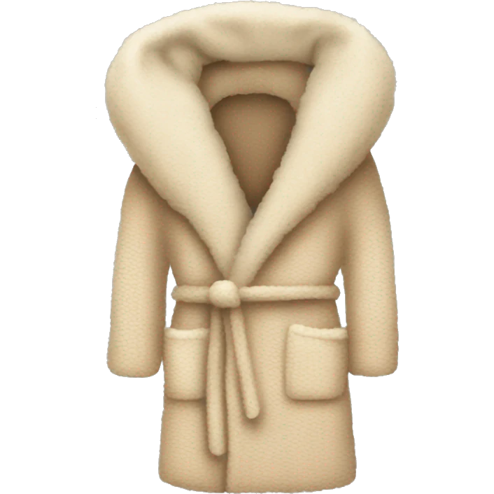 Beige knit fluffy dressing gown emoji