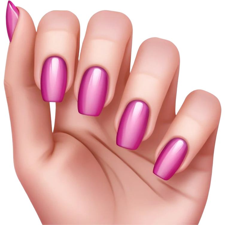 pink cat eye nails on fingers  emoji