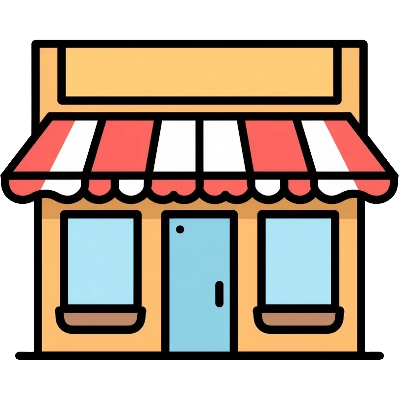 Jewelry shop building with sign emoji
