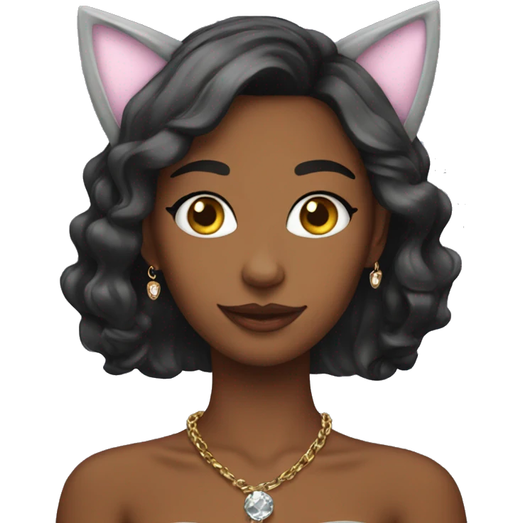 girl with cat ears jewelry emoji