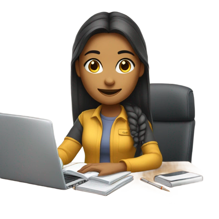 College girl studying emoji