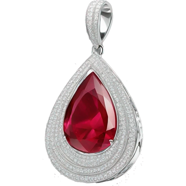 ruby big big big  teardrop pendant falling side emoji