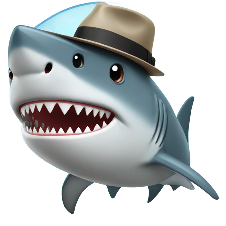 Shark with hat emoji