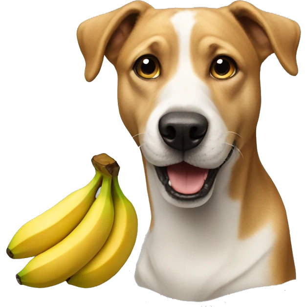 Dog eating banana emoji