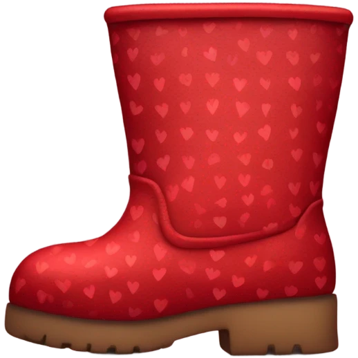 A red boot with hearts on the side emoji