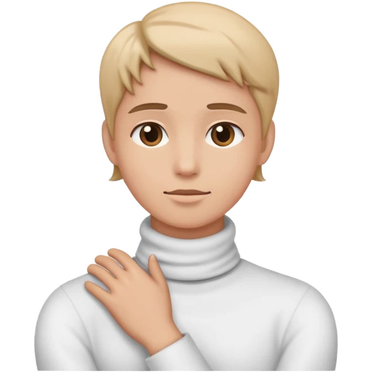 Hand crossed holding neck  emoji