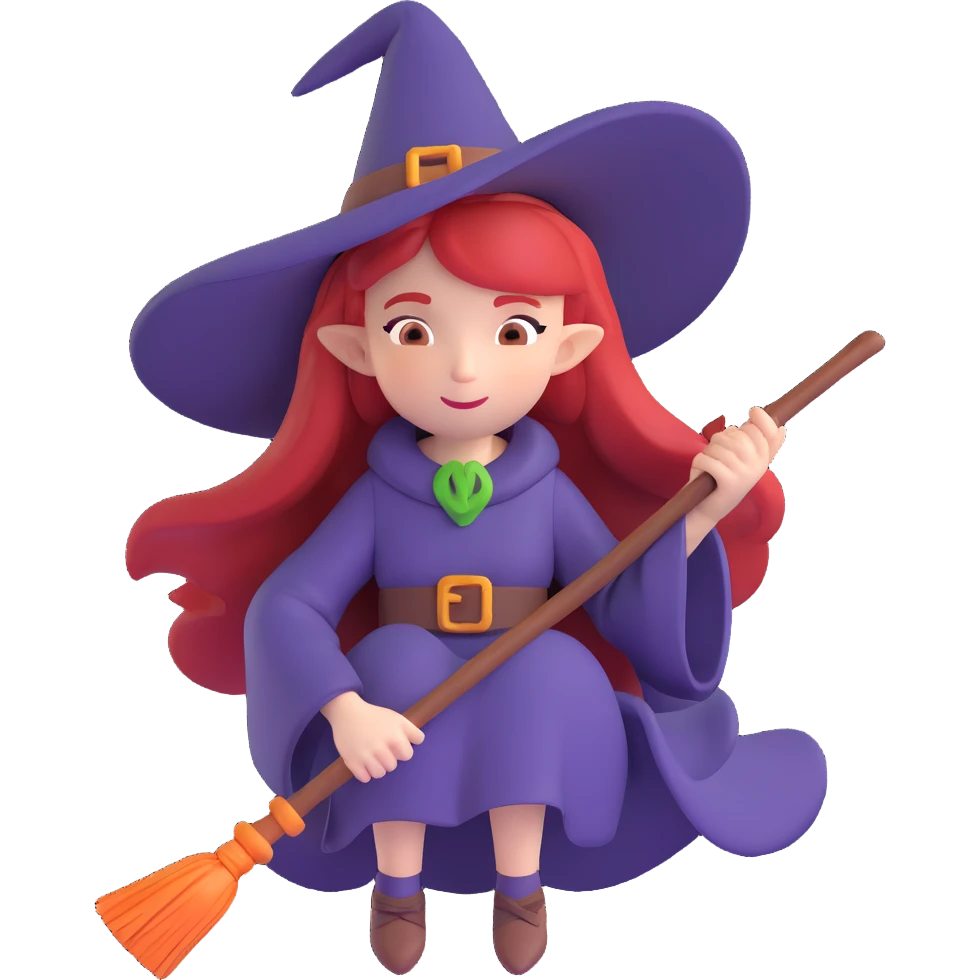 A witch with red hair emoji