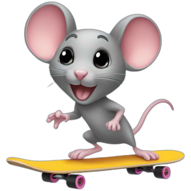 Mouse on skateboard  emoji