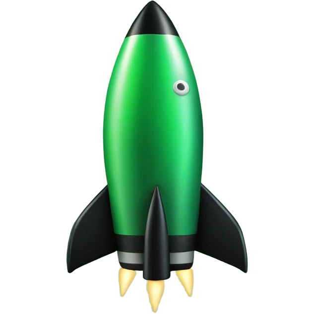 green and black rocket ship emoji