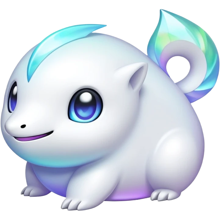 Futuristic modern Iridescent white pale fakemon emoji